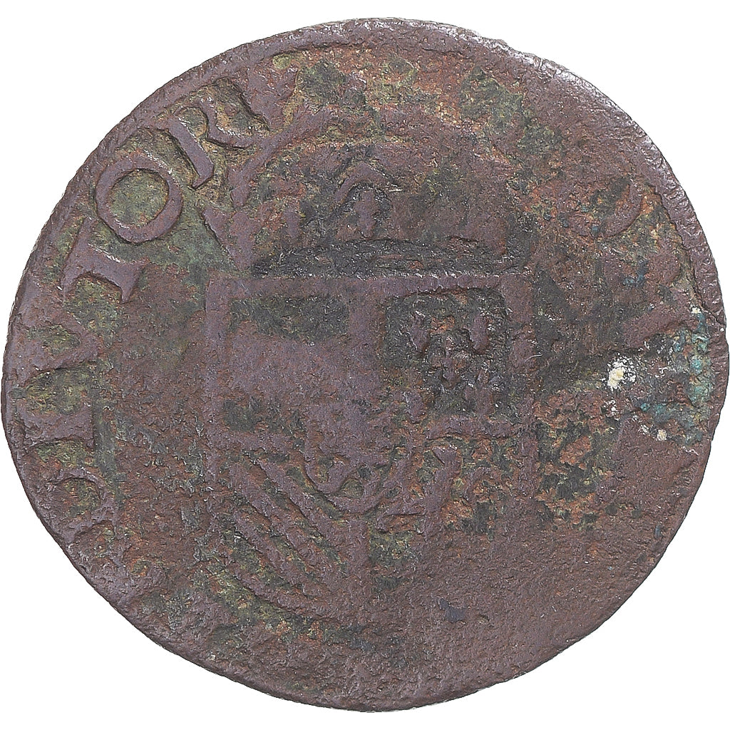 Moneta, Hiszpania niderlandzka, Philip II, Duit, 1597, Antwerp, VF(30-35), Bilon
