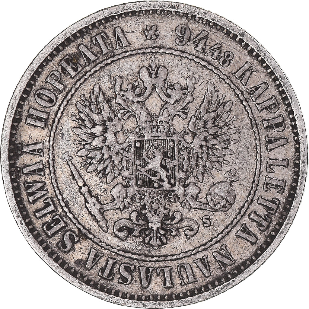 Moneta, Finlandia, Alexander II, Markka, 1874, Helsinki, BB, Argento, KM:3.2