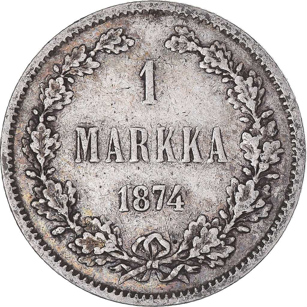 Coin, Finland, Alexander II, Markka, 1874, Helsinki, AU(50-53), Silver, KM:3.2