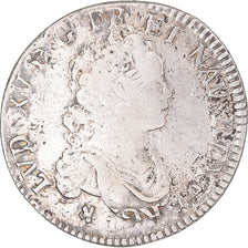 Monnaie, France, Louis XV, 1/2 ECU, 44 Sols, 1716, Strasbourg, réformé, TB