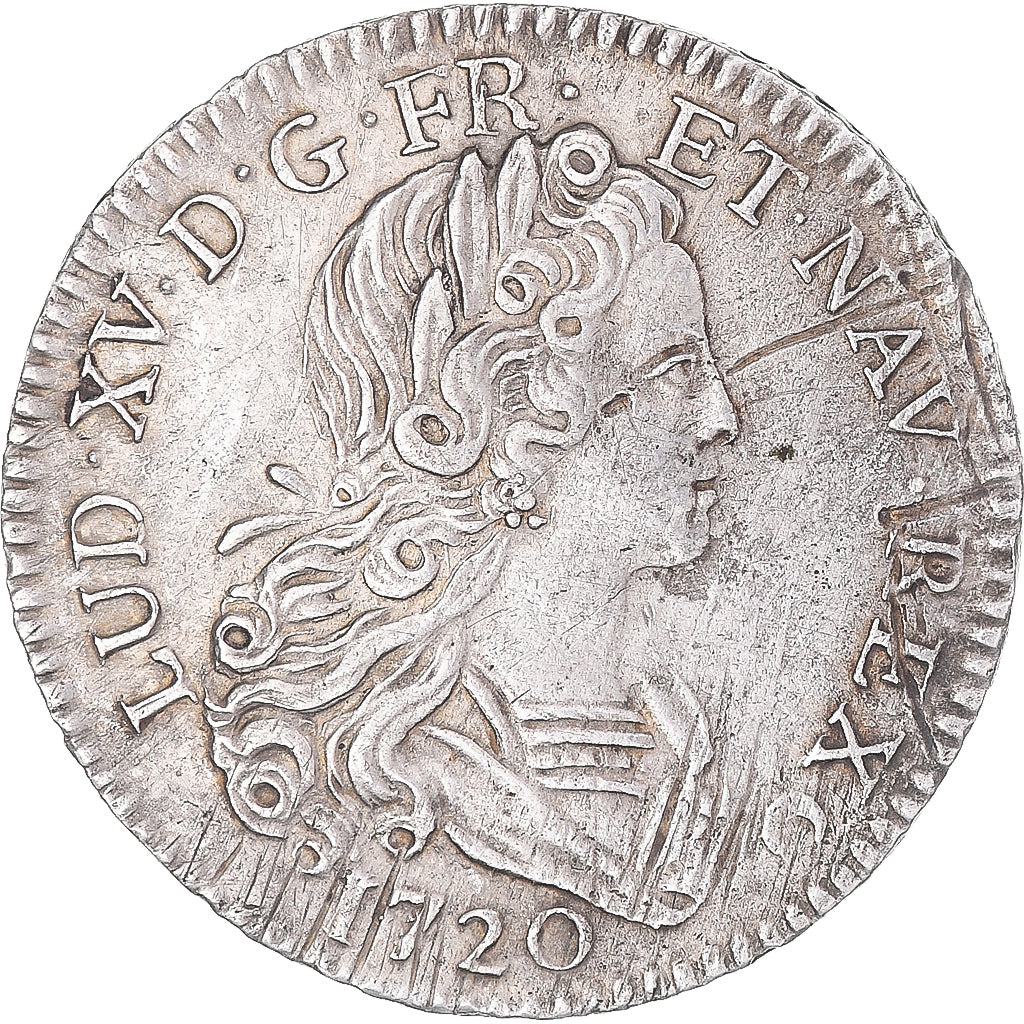 Münze, Frankreich, Louis XV, Petit Louis d'Argent, 1720, Tours, Rare, SS