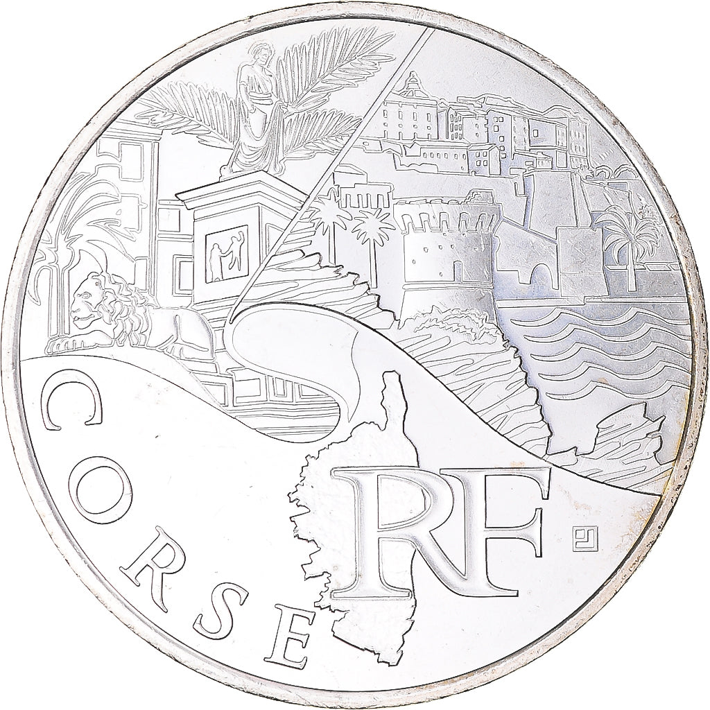 France, 10 Euro, 2011, Paris, Corse, MS(63), Silver