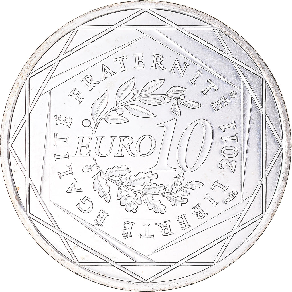 France, 10 Euro, 2011, Paris, Corse, MS(63), Silver