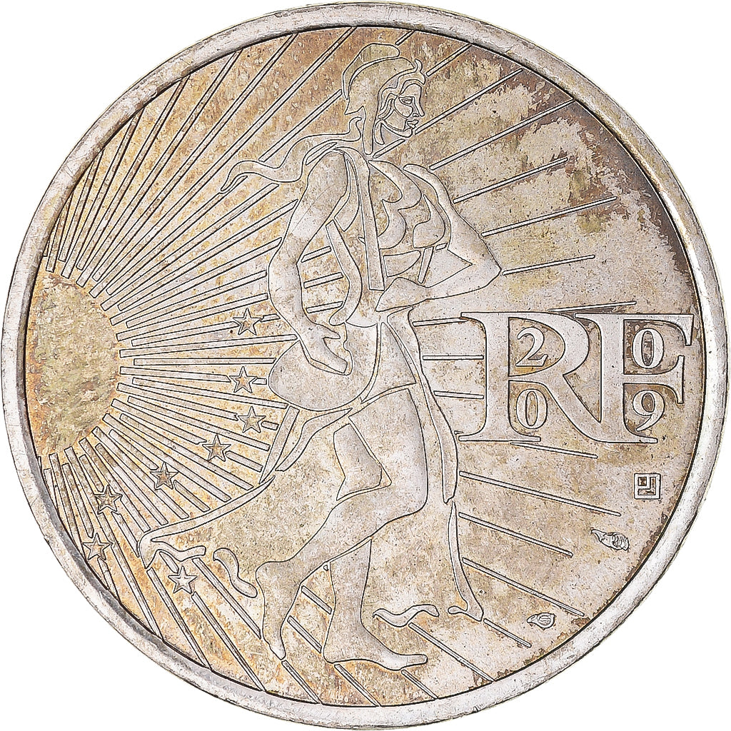 France, Semeuse, 10 Euro, 2009, Paris, MS(60-62), Silver