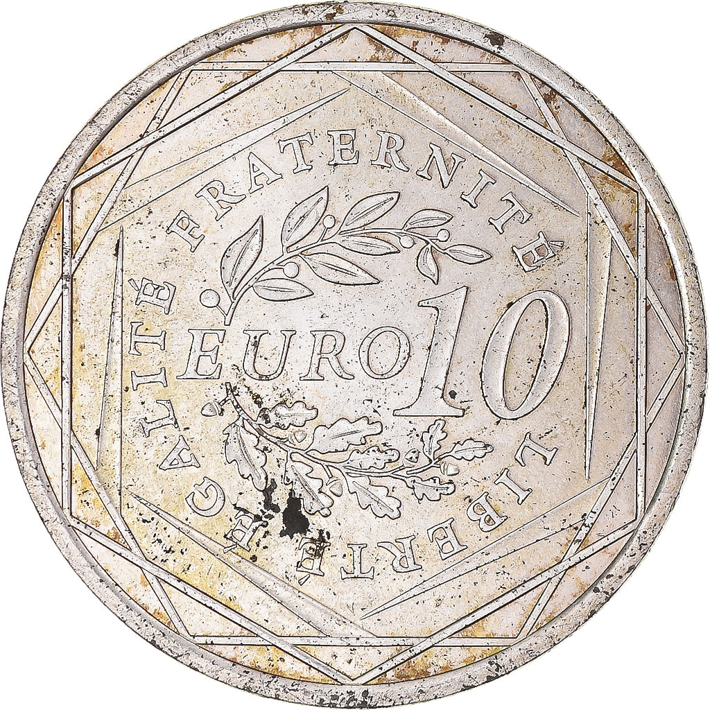 France, Semeuse, 10 Euro, 2009, Paris, MS(60-62), Silver