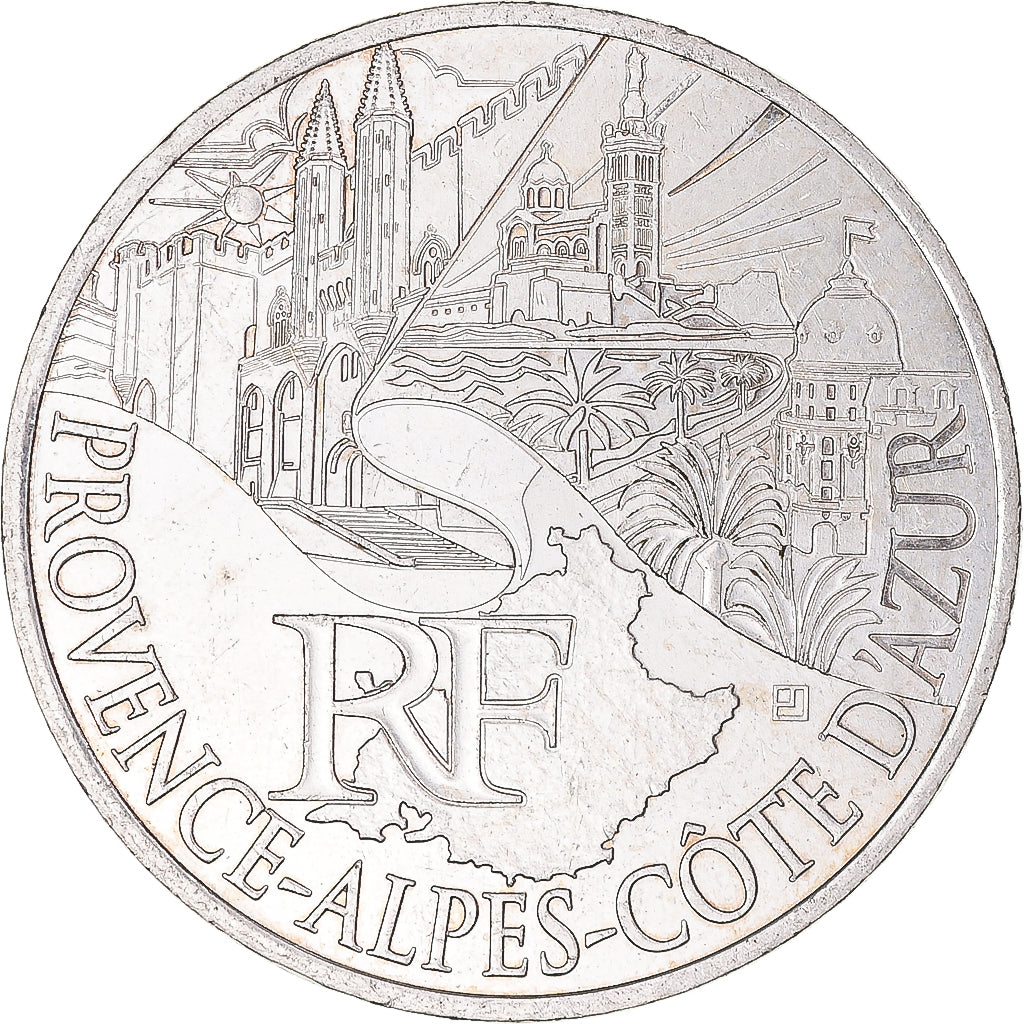 França, 10 Euro, 2011, Paris, Provence Alpes Côte d'Azur, MS(60-62), Prata