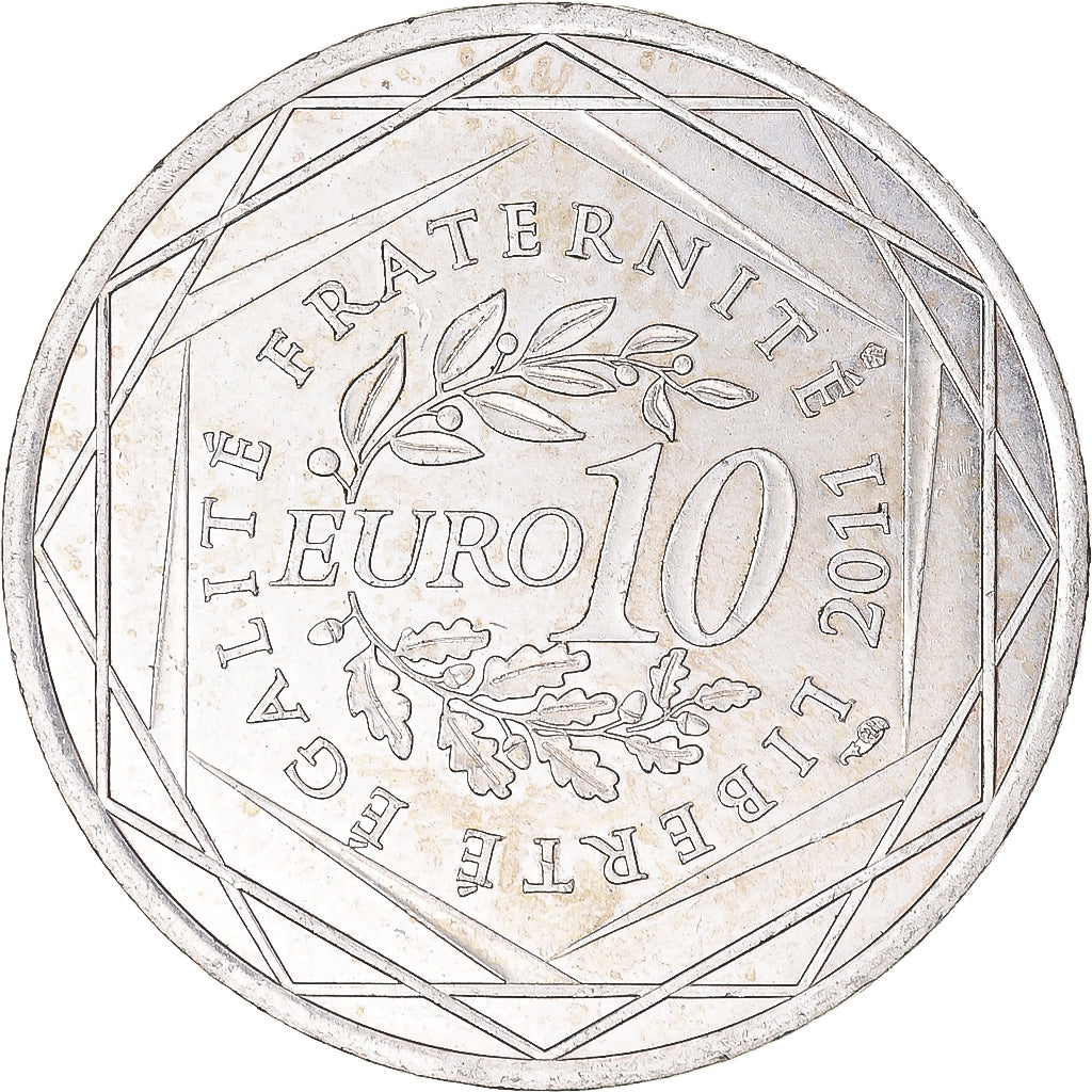 França, 10 Euro, 2011, Paris, Provence Alpes Côte d'Azur, MS(60-62), Prata