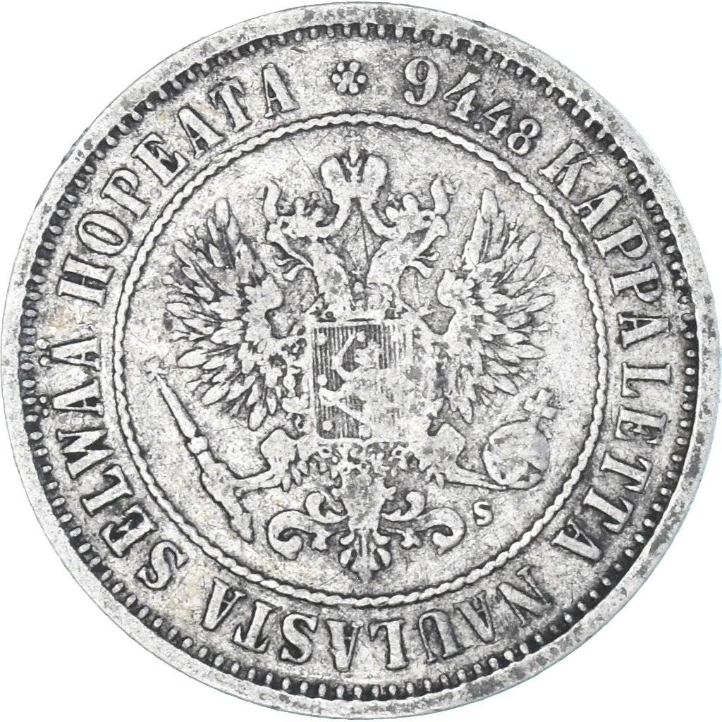Coin, Finland, Alexander II, Markka, 1874, Helsinki, EF(40-45), Silver, KM:3.2