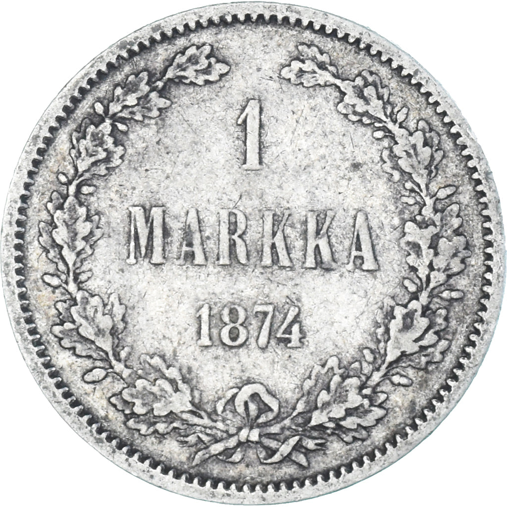 Coin, Finland, Alexander II, Markka, 1874, Helsinki, EF(40-45), Silver, KM:3.2