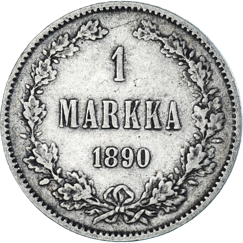 Moneta, Finlandia, Alexander III, Markka, 1890, Helsinki, MB+, Argento, KM:3.2