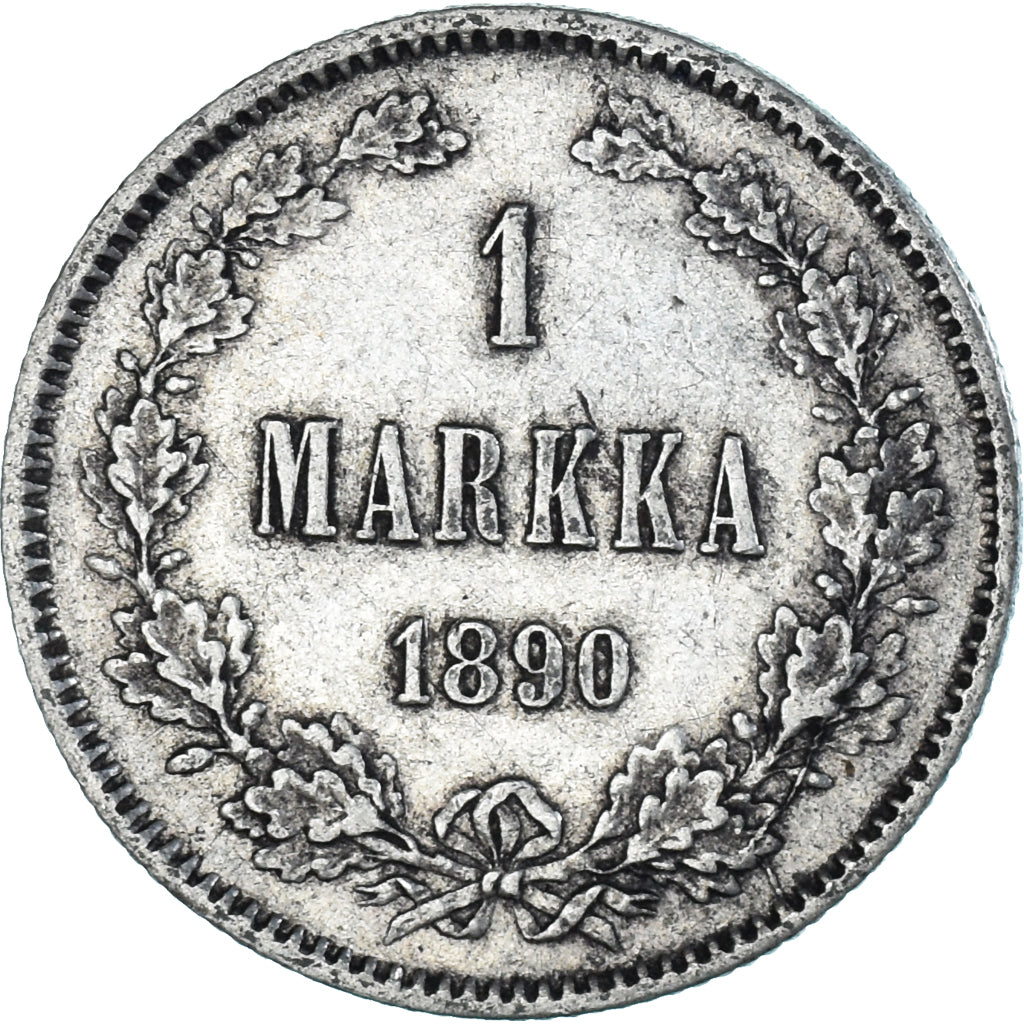 Coin, Finland, Alexander III, Markka, 1890, Helsinki, AU(50-53), Silver, KM:3.2