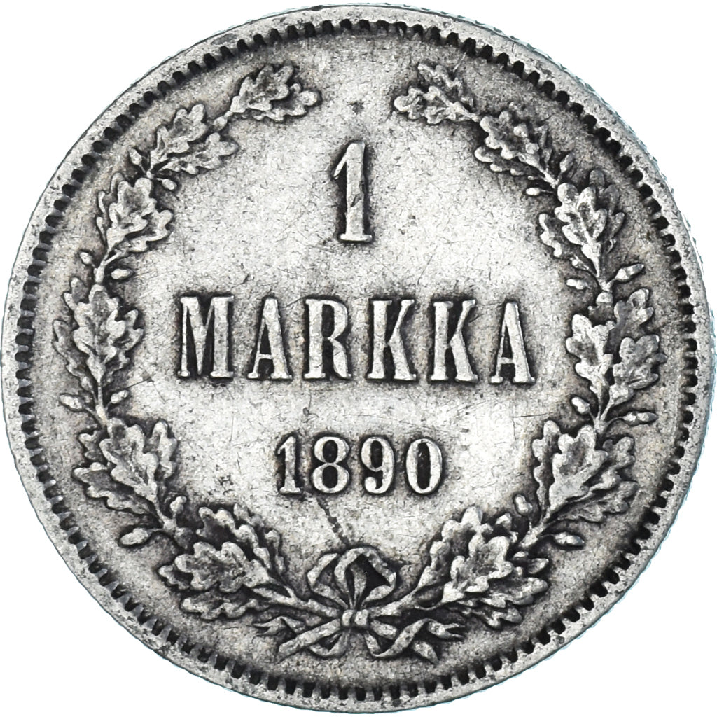 Coin, Finland, Alexander III, Markka, 1890, Helsinki, AU(50-53), Silver, KM:3.2