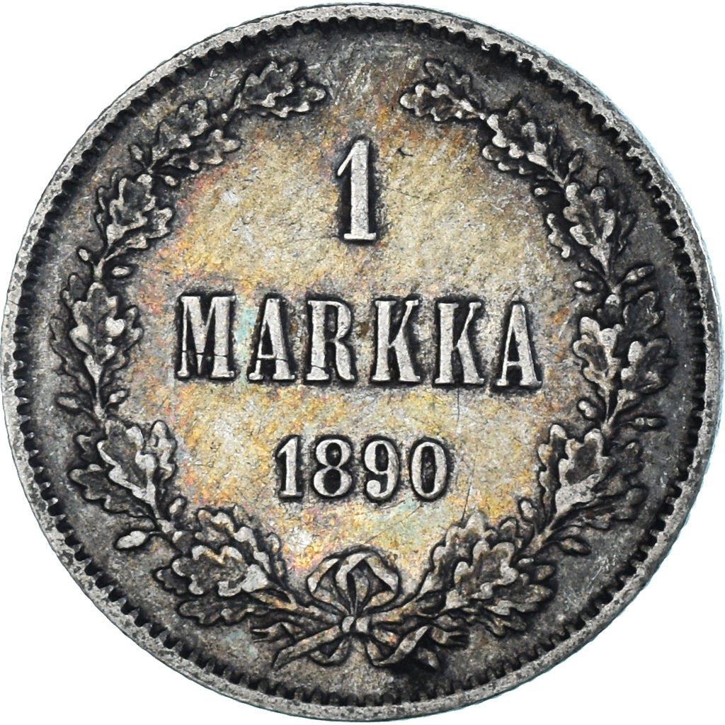 Coin, Finland, Alexander III, Markka, 1890, Helsinki, AU(50-53), Silver, KM:3.2