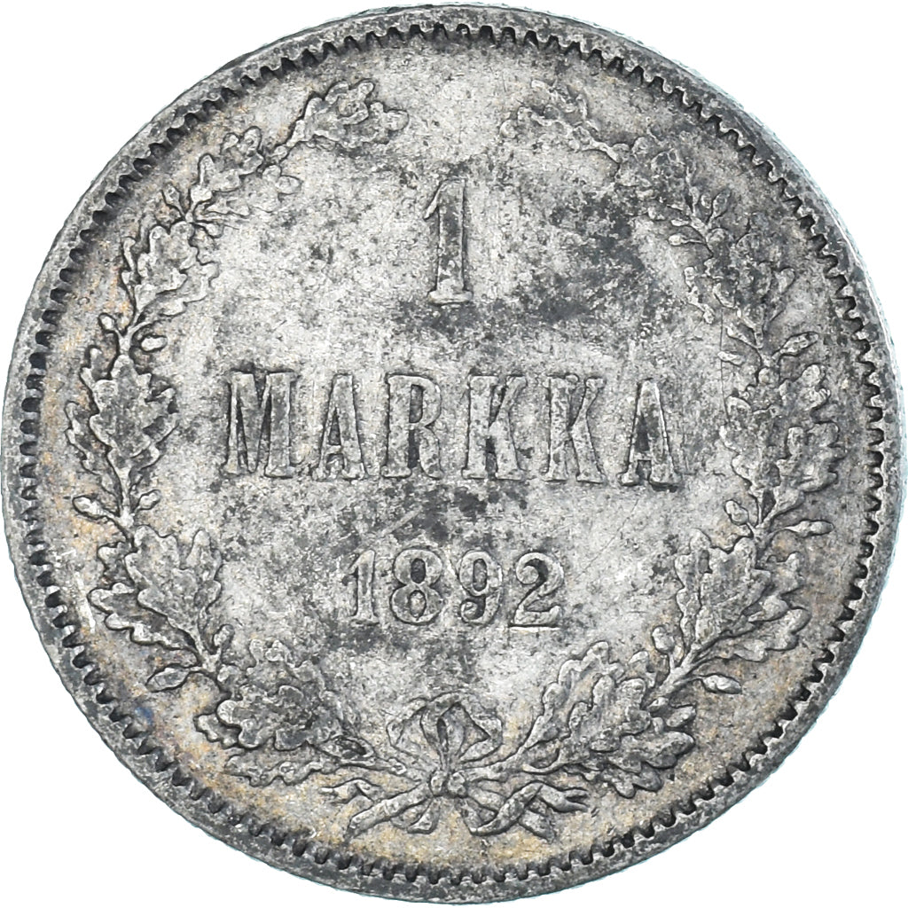 Moneta, Finlandia, Alexander III, Markka, 1892, Helsinki, MB+, Argento, KM:3.2