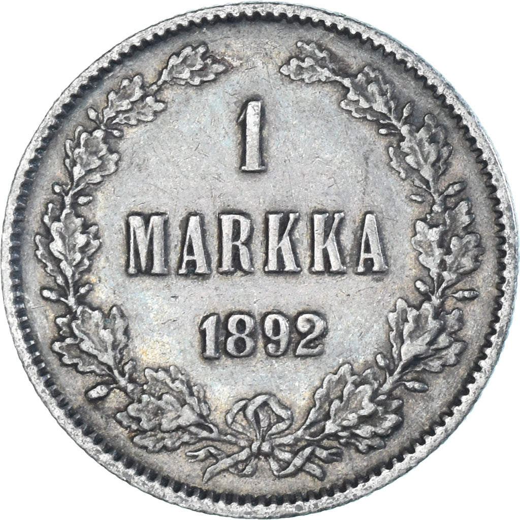 Moneta, Finlandia, Alexander III, Markka, 1892, Helsinki, BB, Argento, KM:3.2