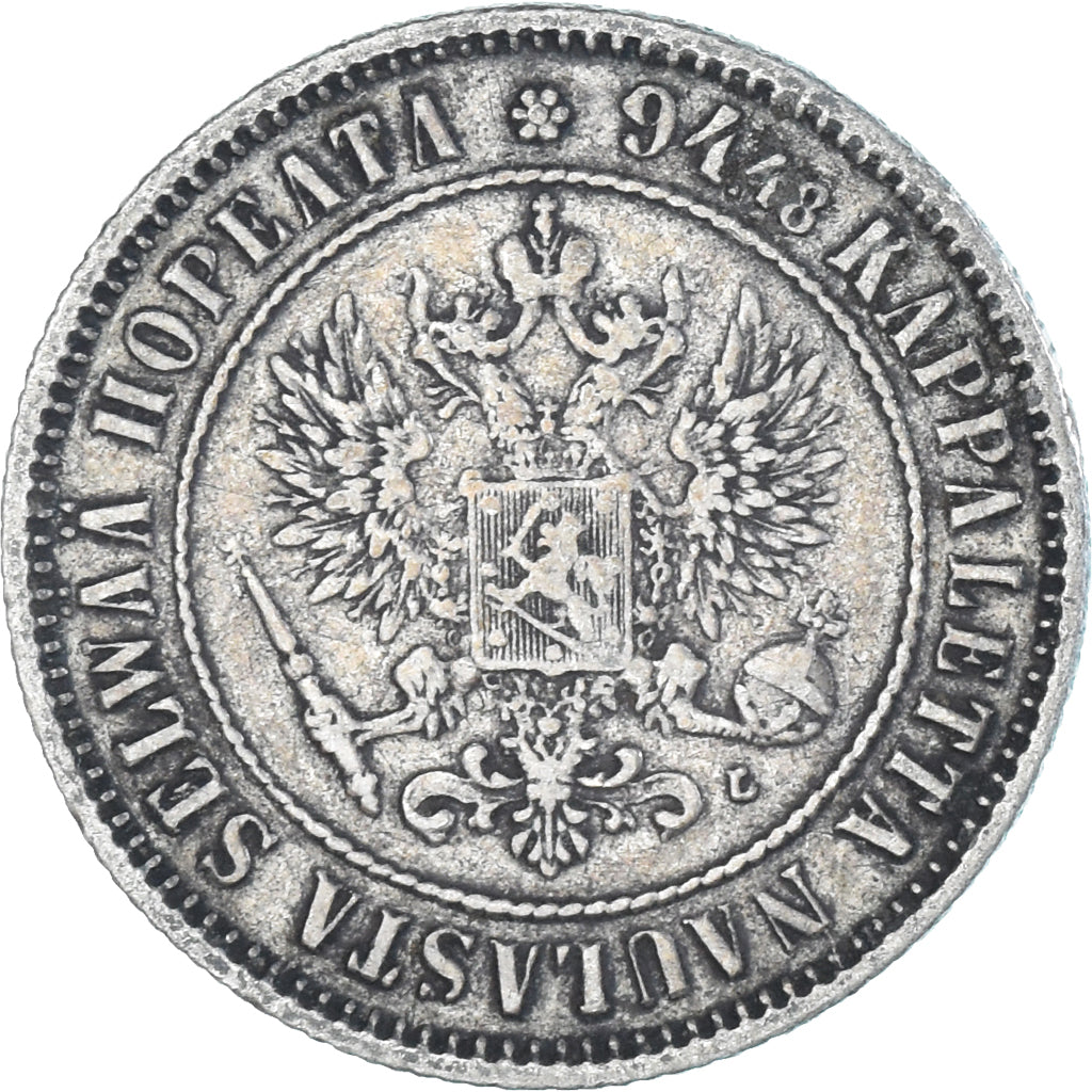 Moneta, Finlandia, Alexander III, Markka, 1892, Helsinki, BB, Argento, KM:3.2