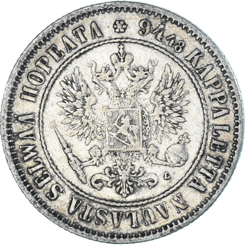Coin, Finland, Alexander III, Markka, 1892, Helsinki, EF(40-45), Silver, KM:3.2
