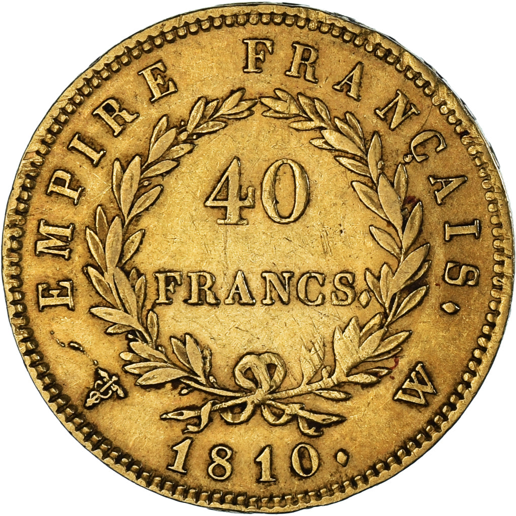 Moneta, Francia, Napoléon I, 40 Francs, 1810, Lille, BB, Oro, KM:696.6