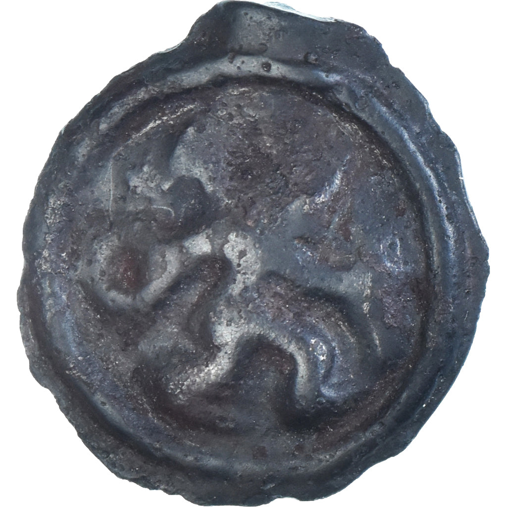 Moeda, Remi, Potin au guerrier courant, 90-50 BC, Rara, VF(30-35), Bilhão