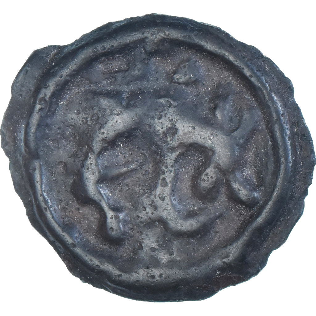 Moeda, Remi, Potin au guerrier courant, 90-50 BC, Rara, VF(30-35), Bilhão