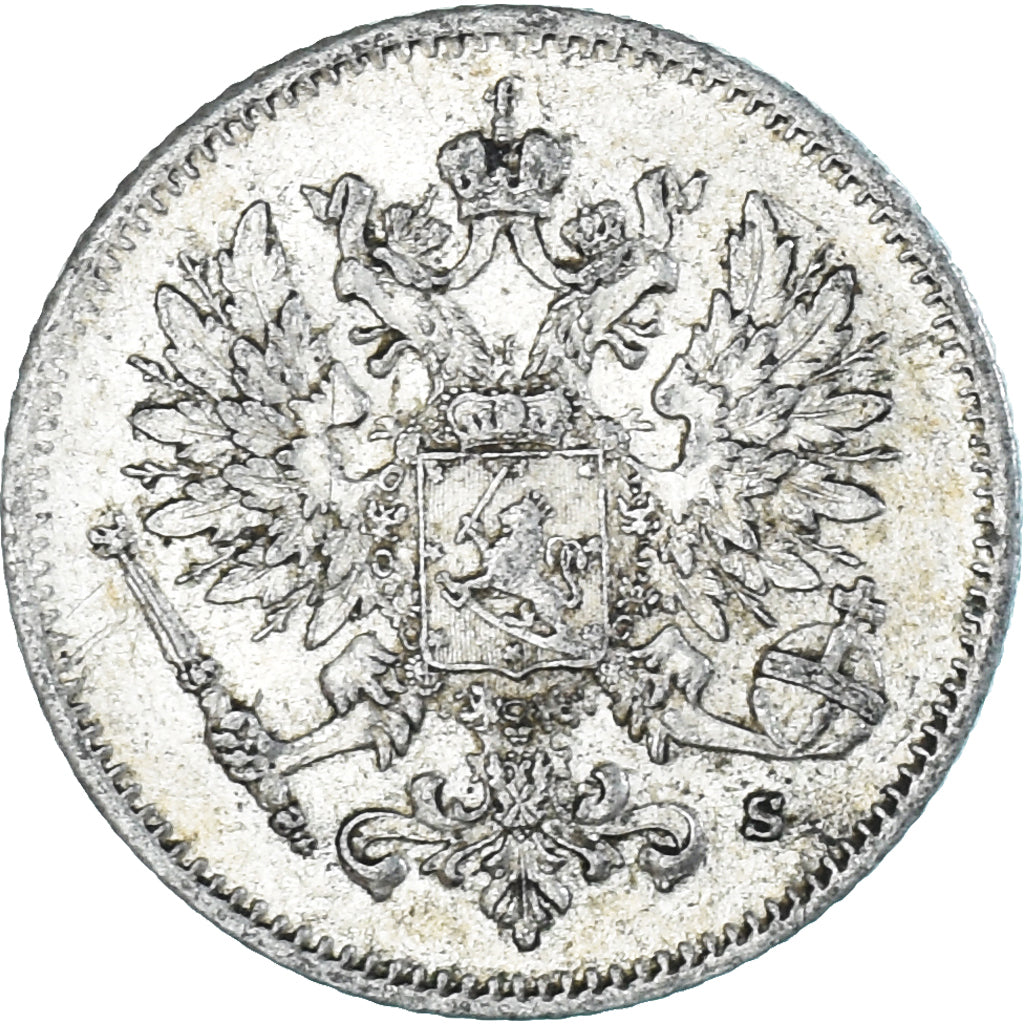 Coin, Finland, Nicholas II, 25 Penniä, 1915, Helsinki, AU(50-53), Silver