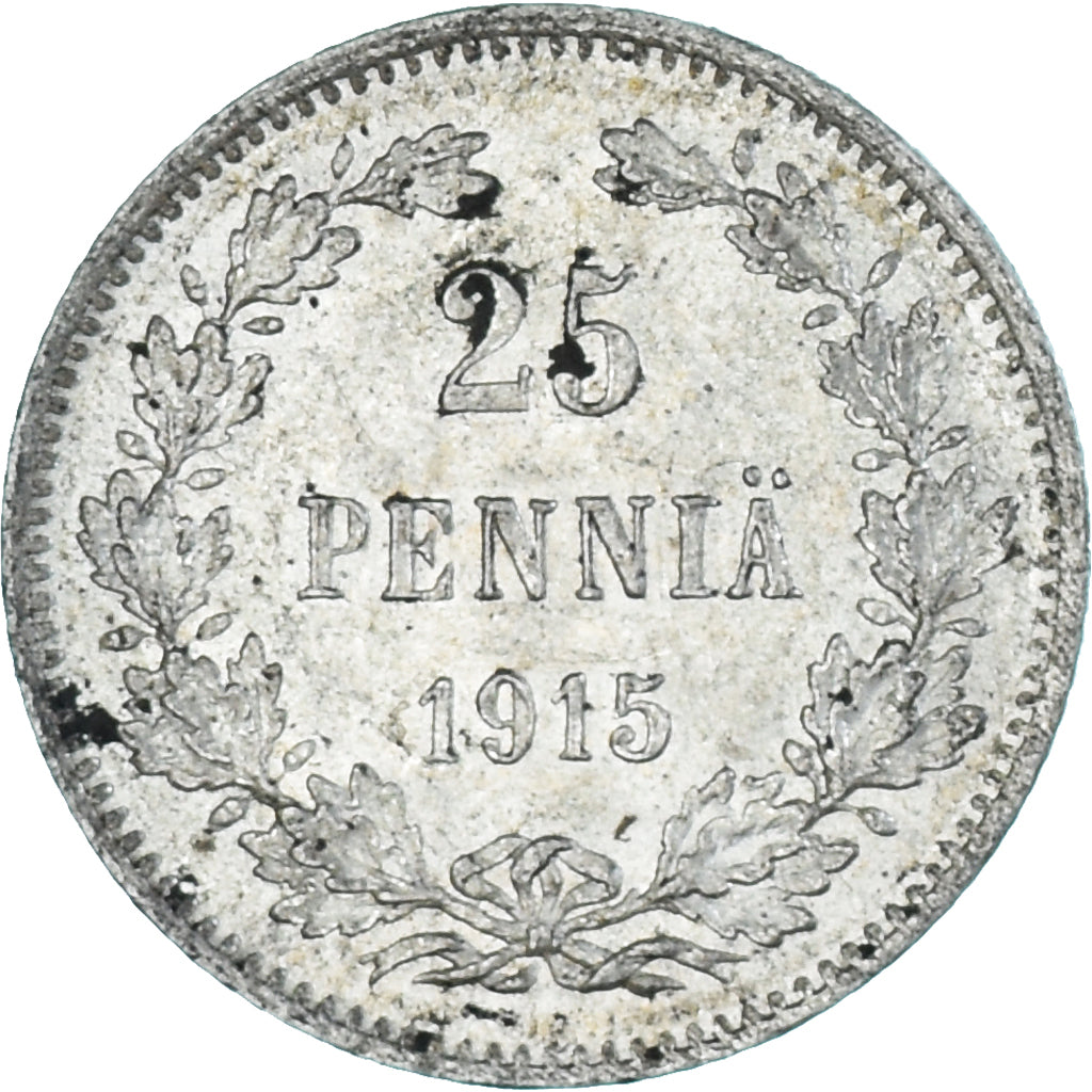 Coin, Finland, Nicholas II, 25 Penniä, 1915, Helsinki, AU(50-53), Silver