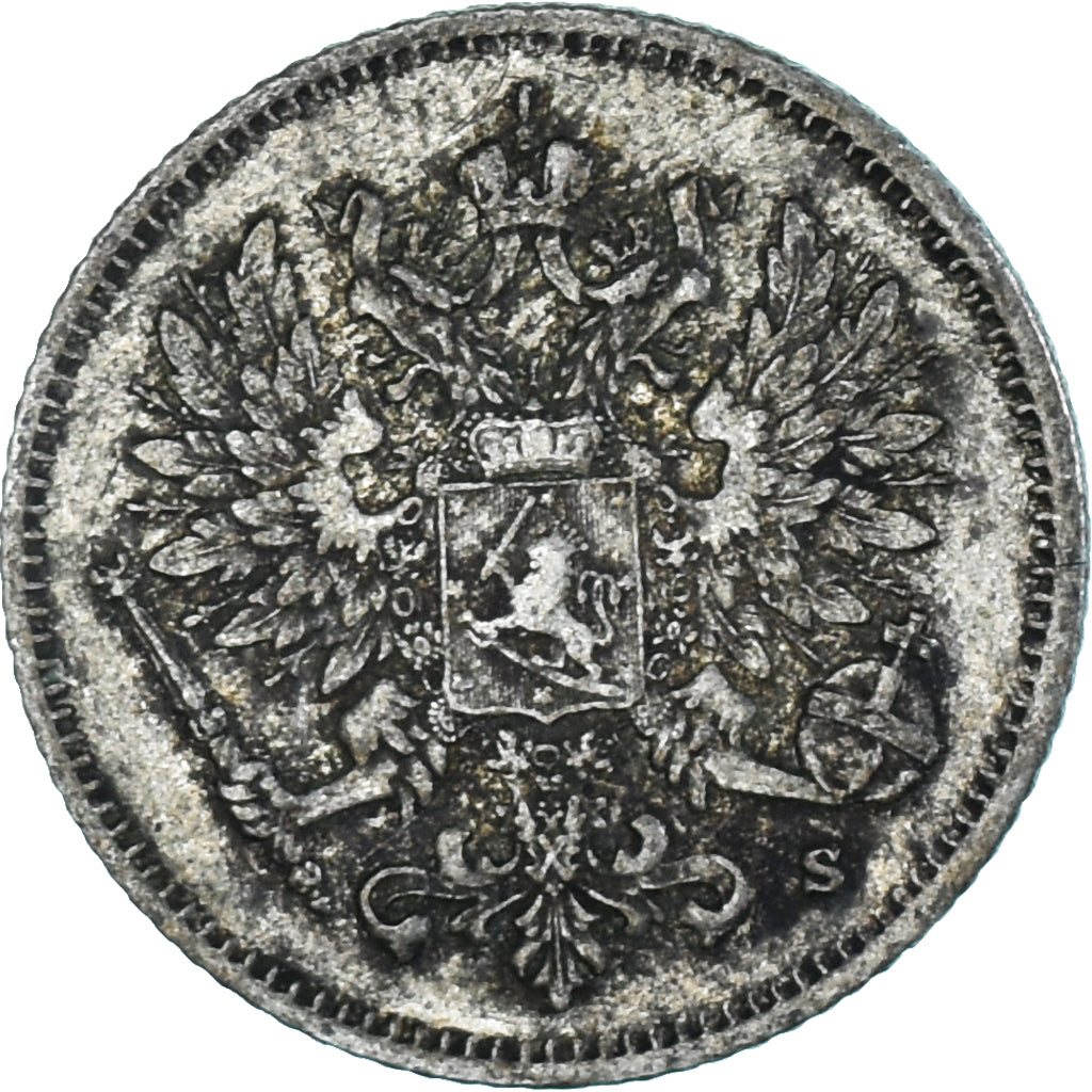 Moneta, Finlandia, Nicholas II, 25 Penniä, 1915, Helsinki, SPL-, Argento
