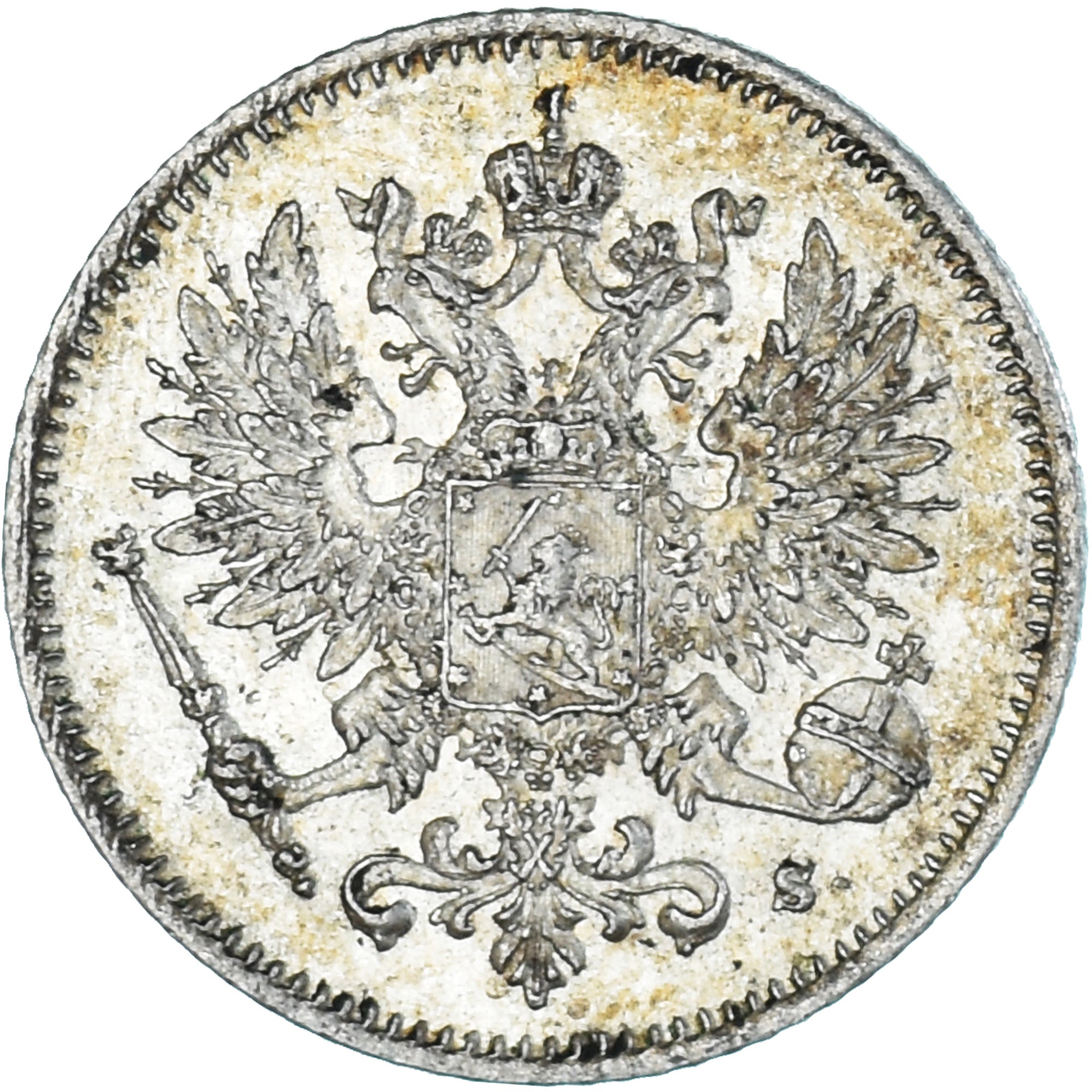 Coin, Finland, Nicholas II, 25 Penniä, 1915, Helsinki, AU(55-58), Silver