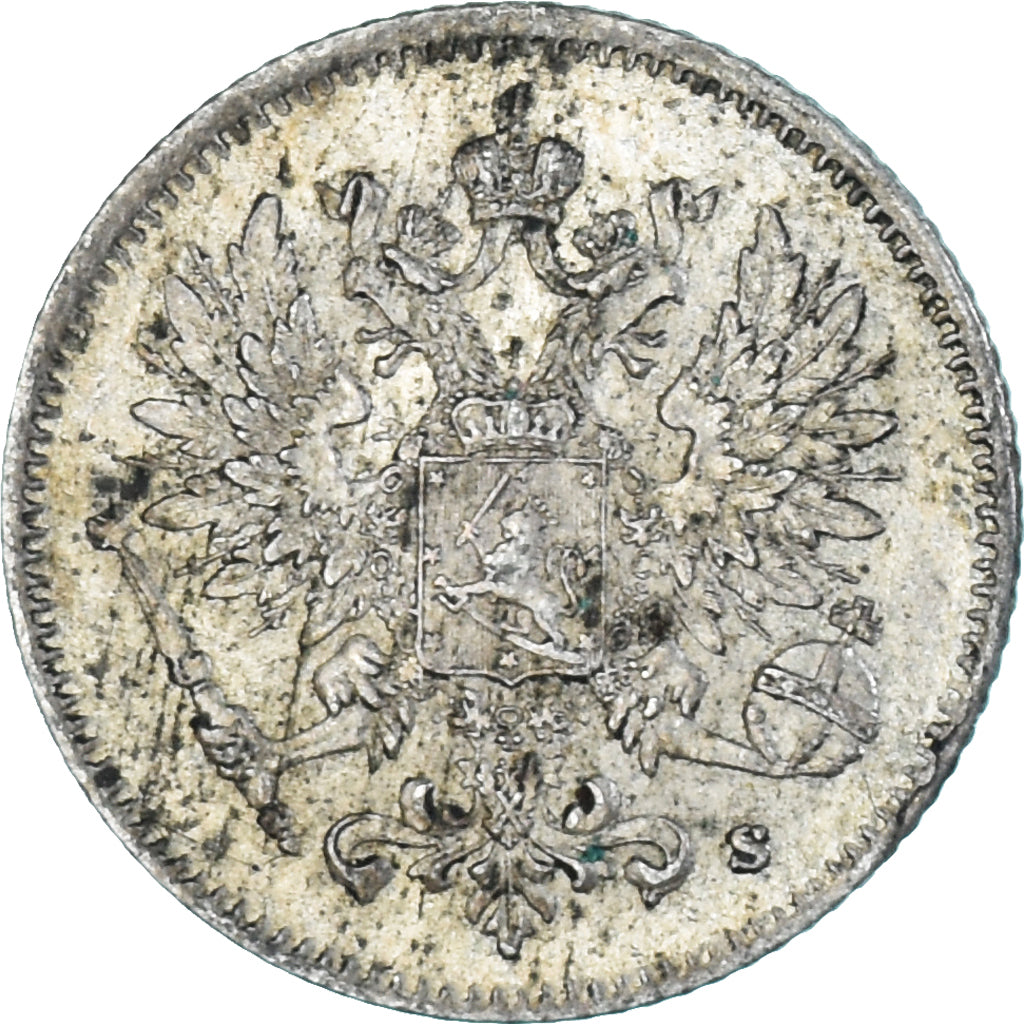 Coin, Finland, Nicholas II, 25 Penniä, 1916, Helsinki, AU(50-53), Silver