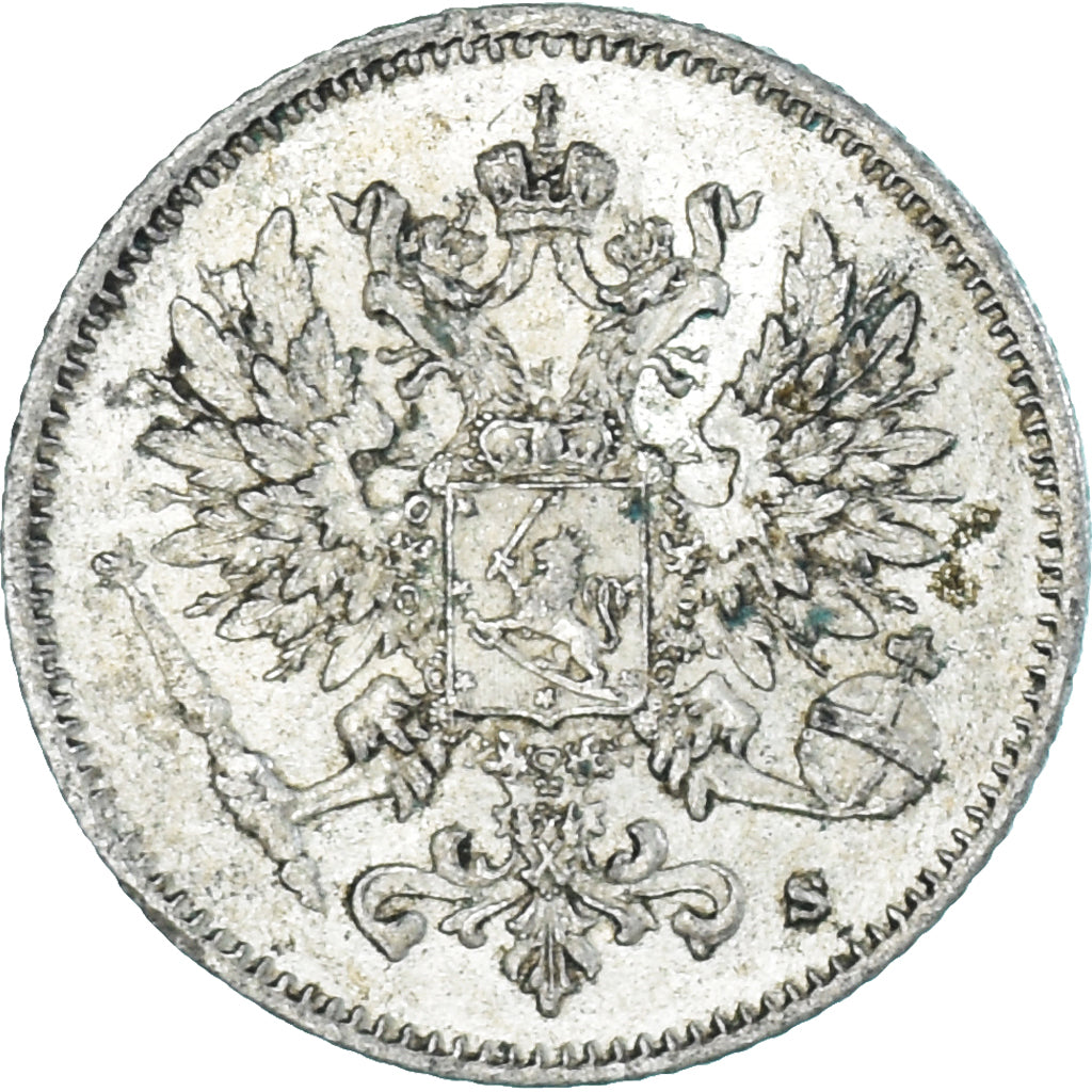 Coin, Finland, Nicholas II, 25 Penniä, 1916, Helsinki, AU(55-58), Silver