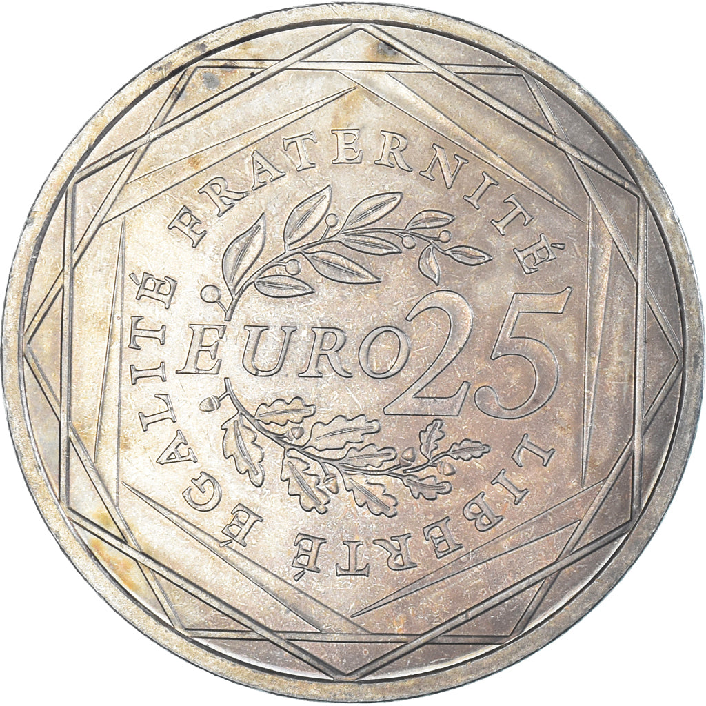 France, Semeuse, 25 Euro, 2009, Paris, MS(60-62), Silver