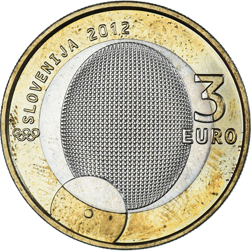 Slovénie, 3 Euro, 2012, Première médaille d'or olympique, SUP+