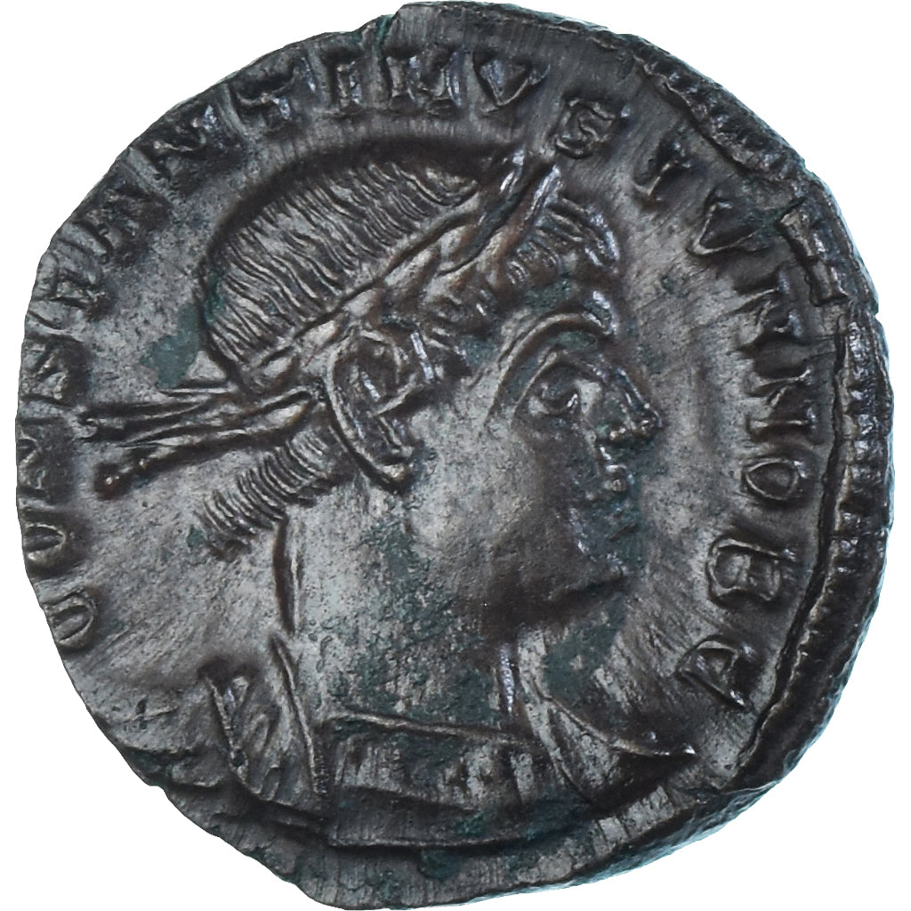 Moeda, Constantine II, Follis, 333-334, Trier, AU(55-58), Bronze, RIC:556