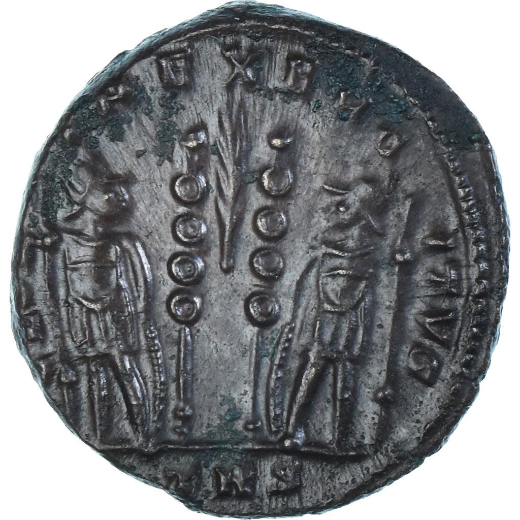 Moeda, Constantine II, Follis, 333-334, Trier, AU(55-58), Bronze, RIC:556