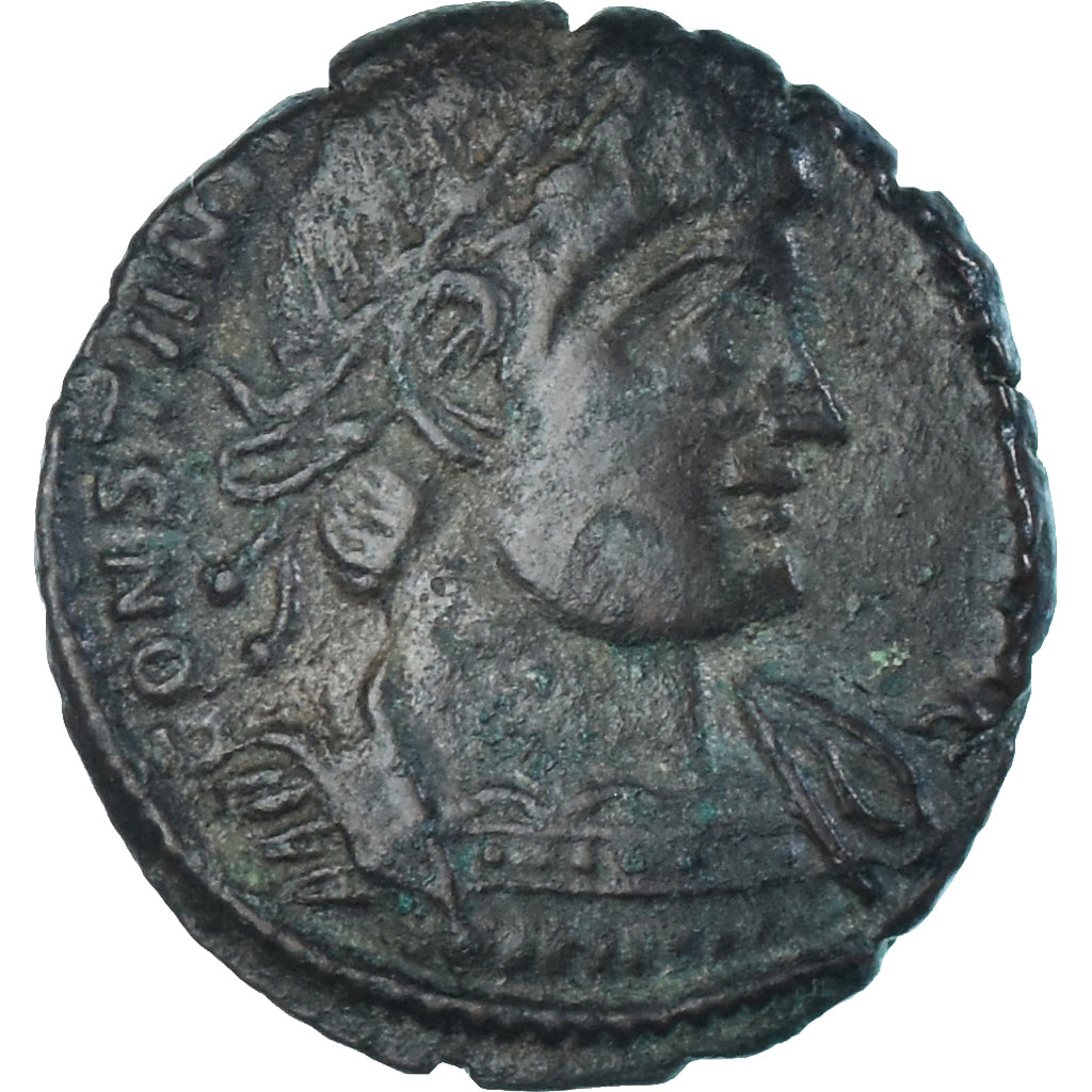 Moeda, Constantine II, Follis, 337, Arles, Rara, EF(40-45), Bronze, RIC:412