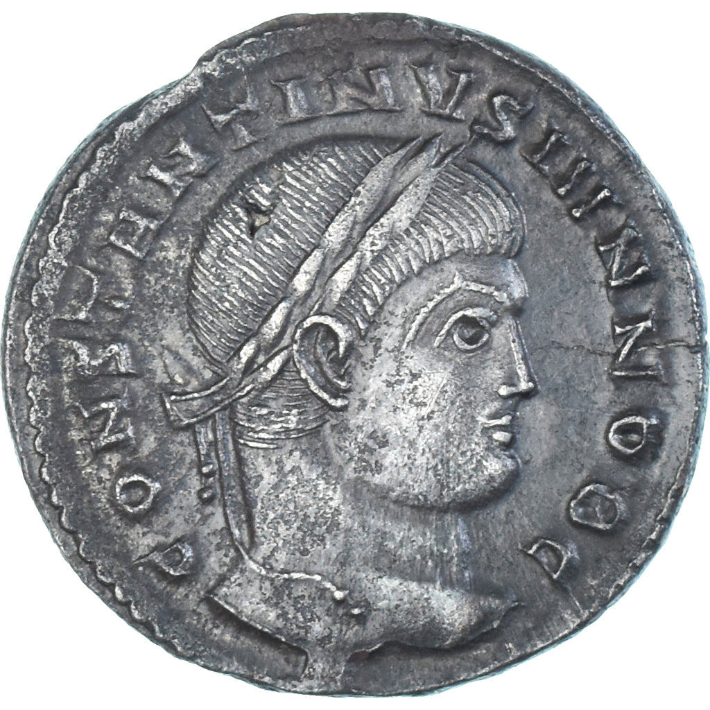 Moeda, Constantine II, Follis, 323-324, Trier, AU(55-58), Bronze, RIC:433