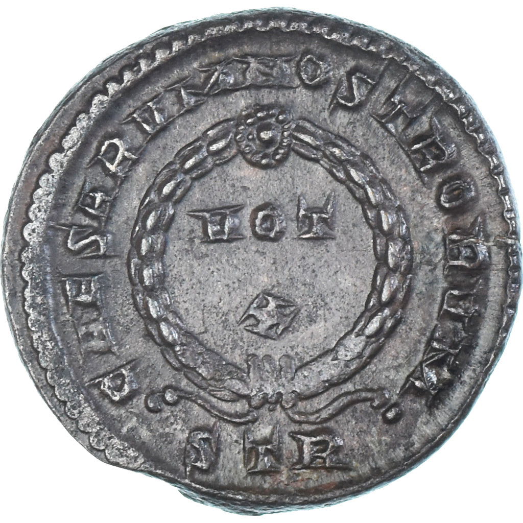 Moeda, Constantine II, Follis, 323-324, Trier, AU(55-58), Bronze, RIC:433