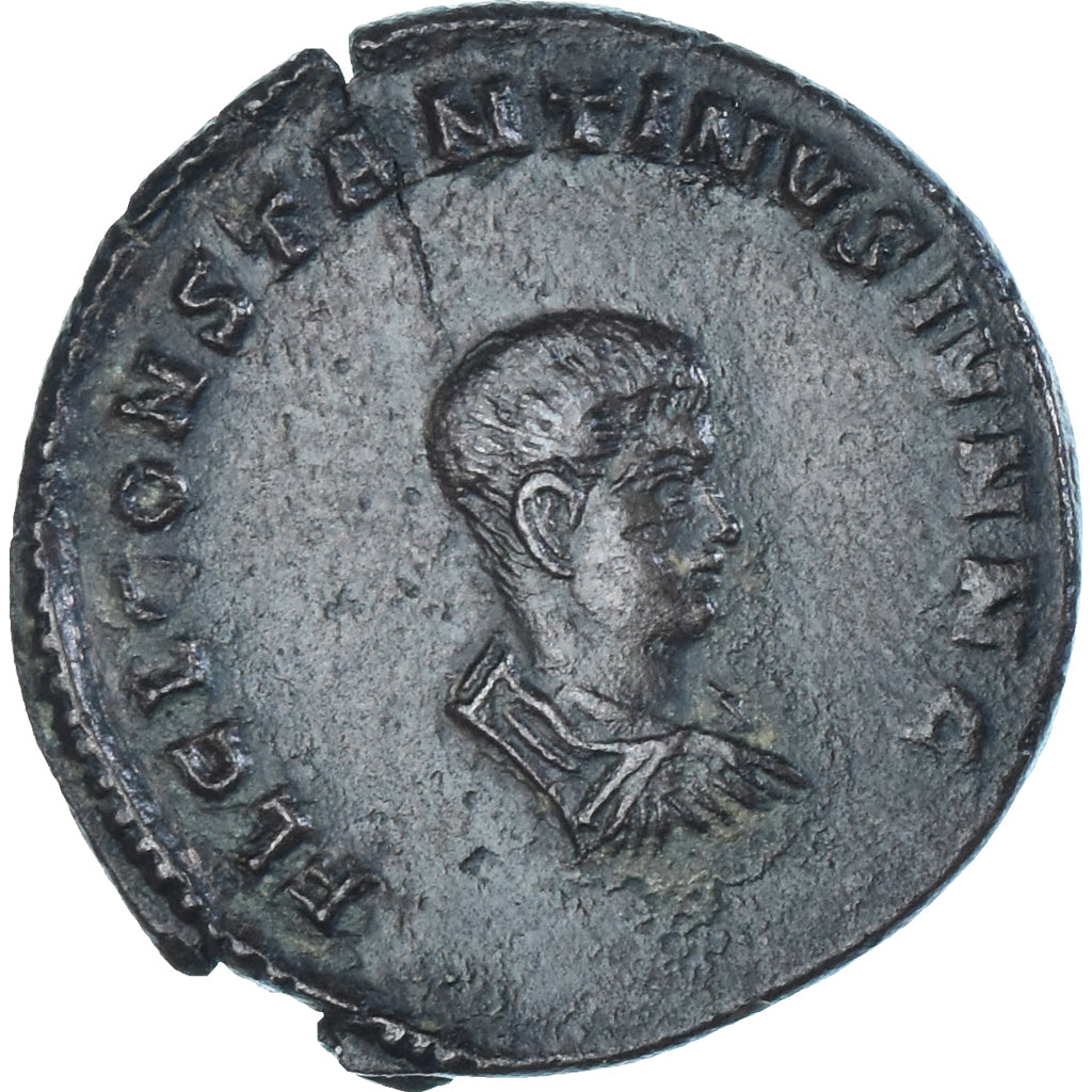 Moeda, Constantine II, Follis, 317, Trier, AU(50-53), Bronze, RIC:153