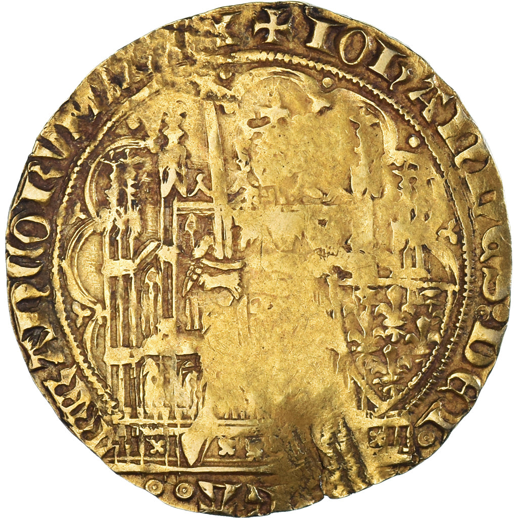 Moeda, França, Jean II le Bon, Ecu d'or à la chaise, 1351-1364, F(12-15)