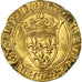 Moneda, Francia, Charles VI, Ecu d'or, 1380-1422, Uncertain Mint, MBC+, Oro