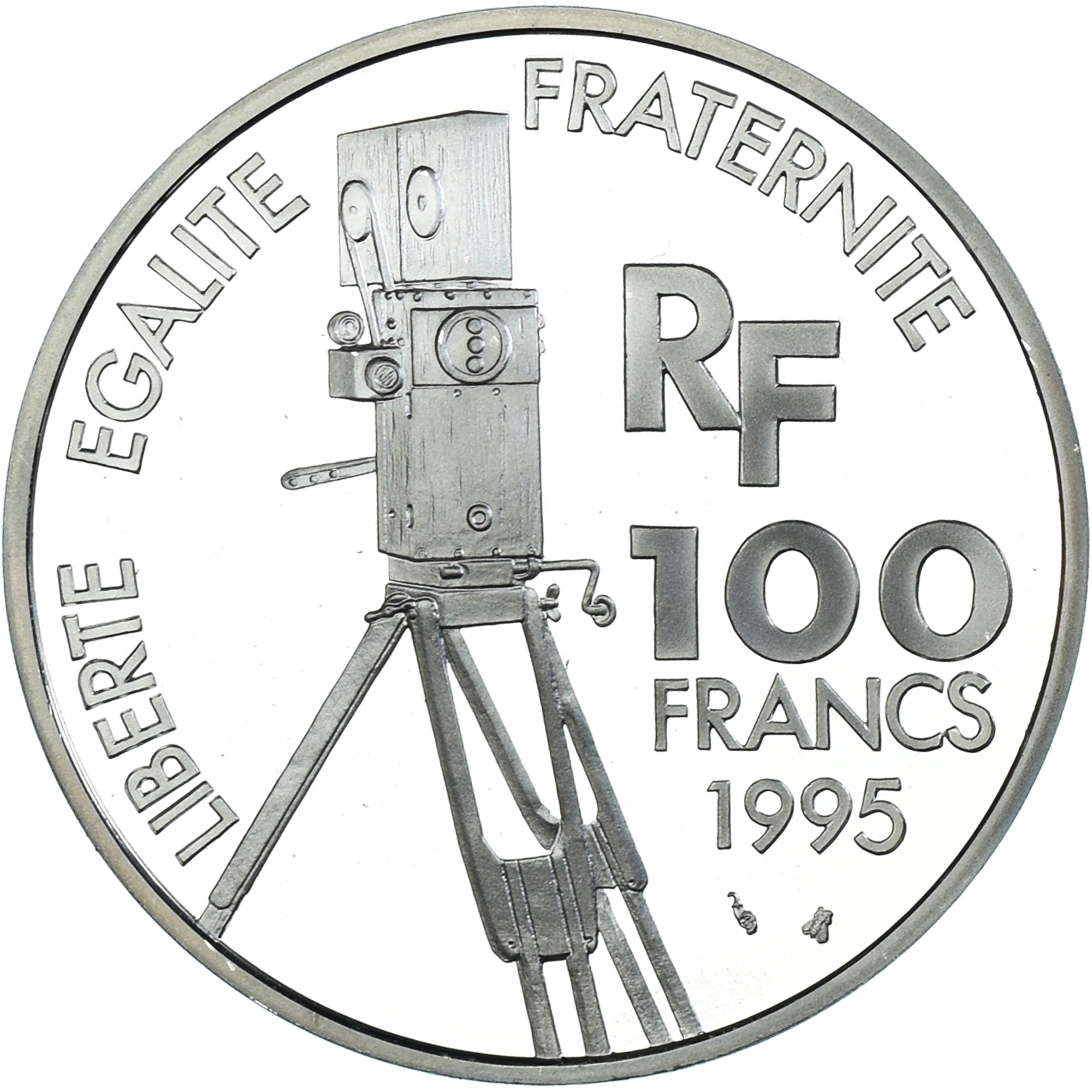 Coin, France, Charlie Chaplin, 100 Francs, 1995, Paris, MS(64), Silver, KM:1076