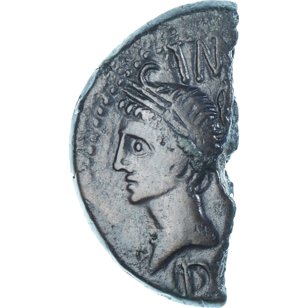 Coin, Augustus & Agrippa, 1/2 Dupondius, 20-10 BC, Nîmes, VF(30-35), Bronze