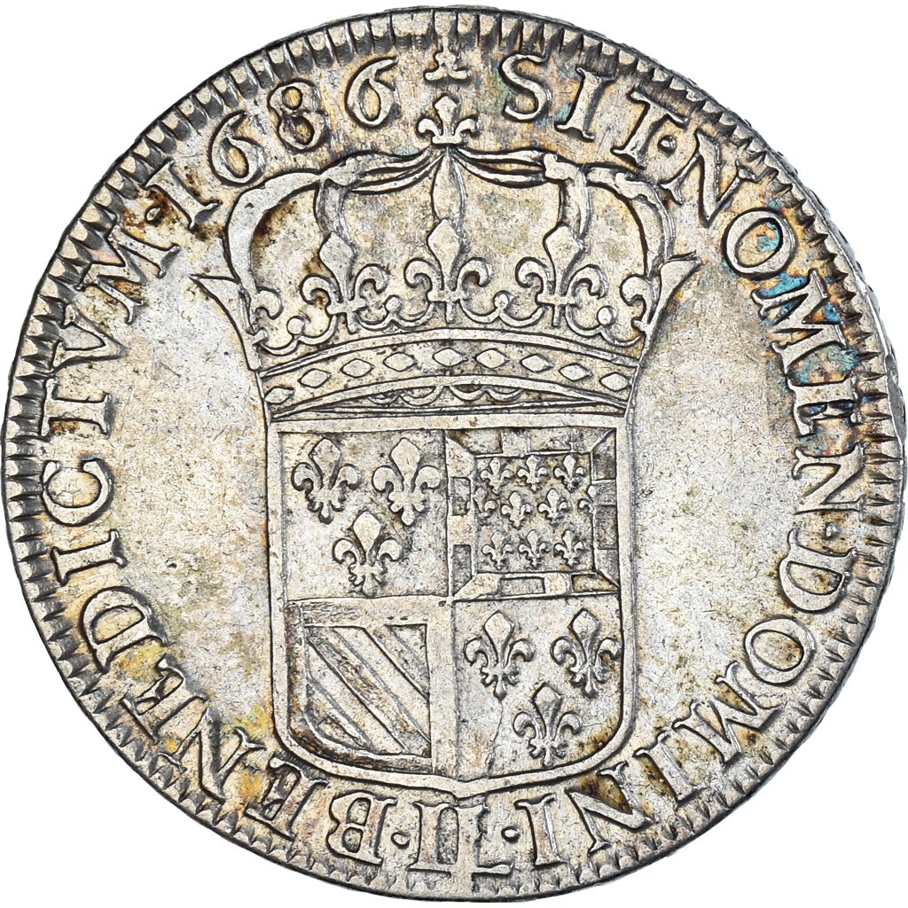 Monnaie, France, Louis XIV, Écu de Flandre, 1686, Lille, TB+, Argent