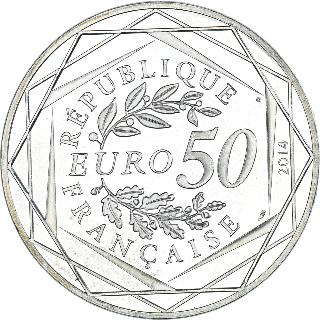 France, 50 Euro, 2014, Paris, Sempé - Paix, MS(63), Silver