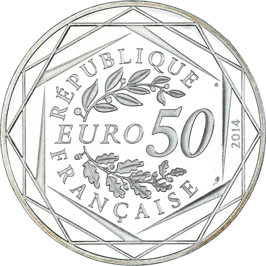 France, 50 Euro, 2014, Paris, Sempé - Paix, MS(63), Silver