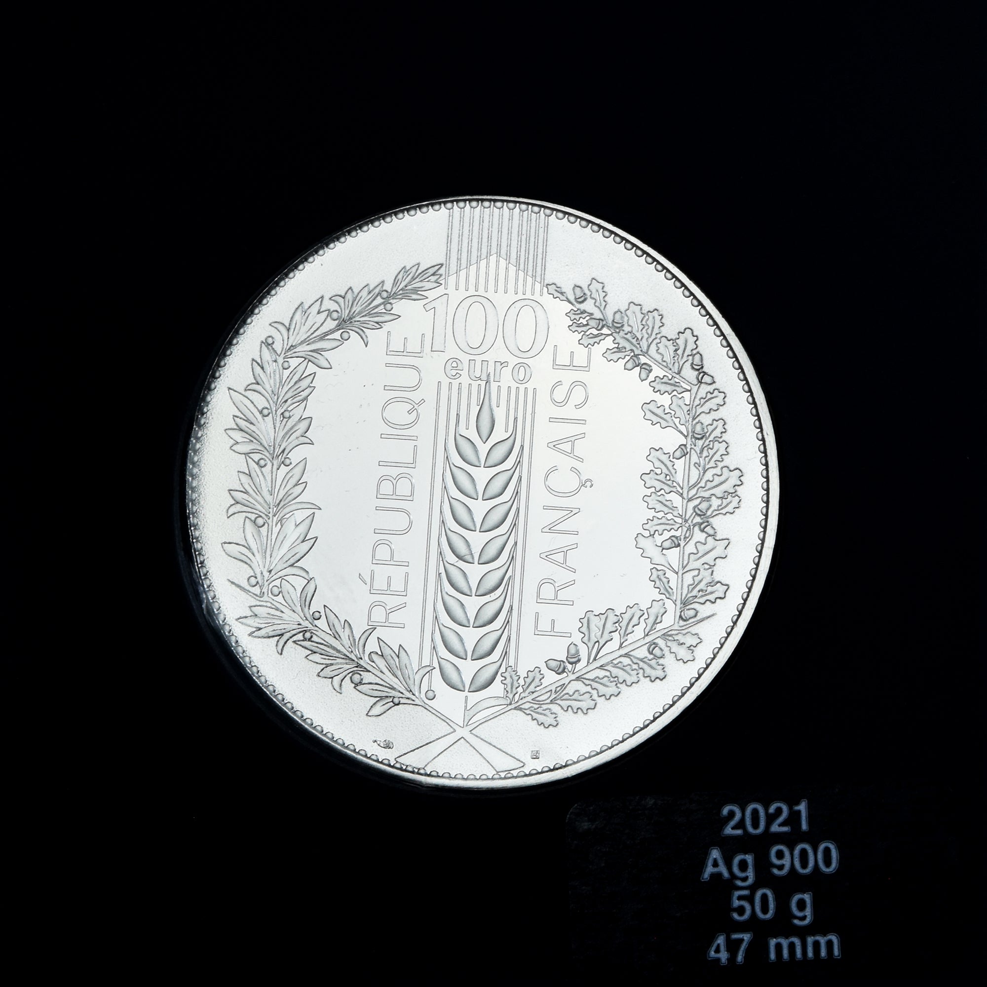 France, 100 Euro, 2021, Paris, Laurier, FDC, Argent