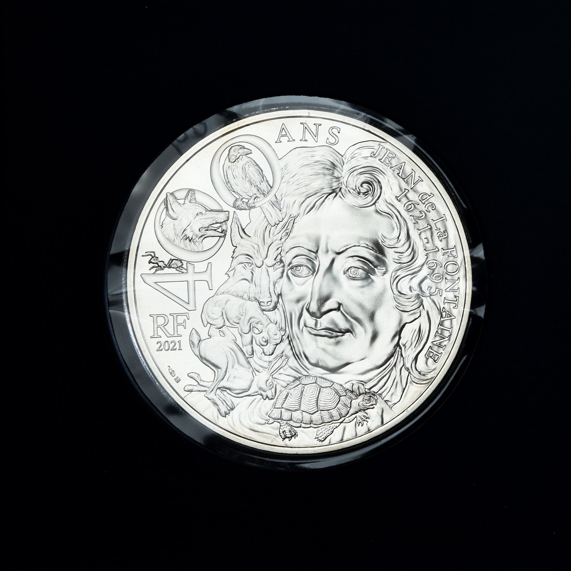 France, Jean de la Fontaine, 100 Euro, 2021, Paris, FDC, Argent