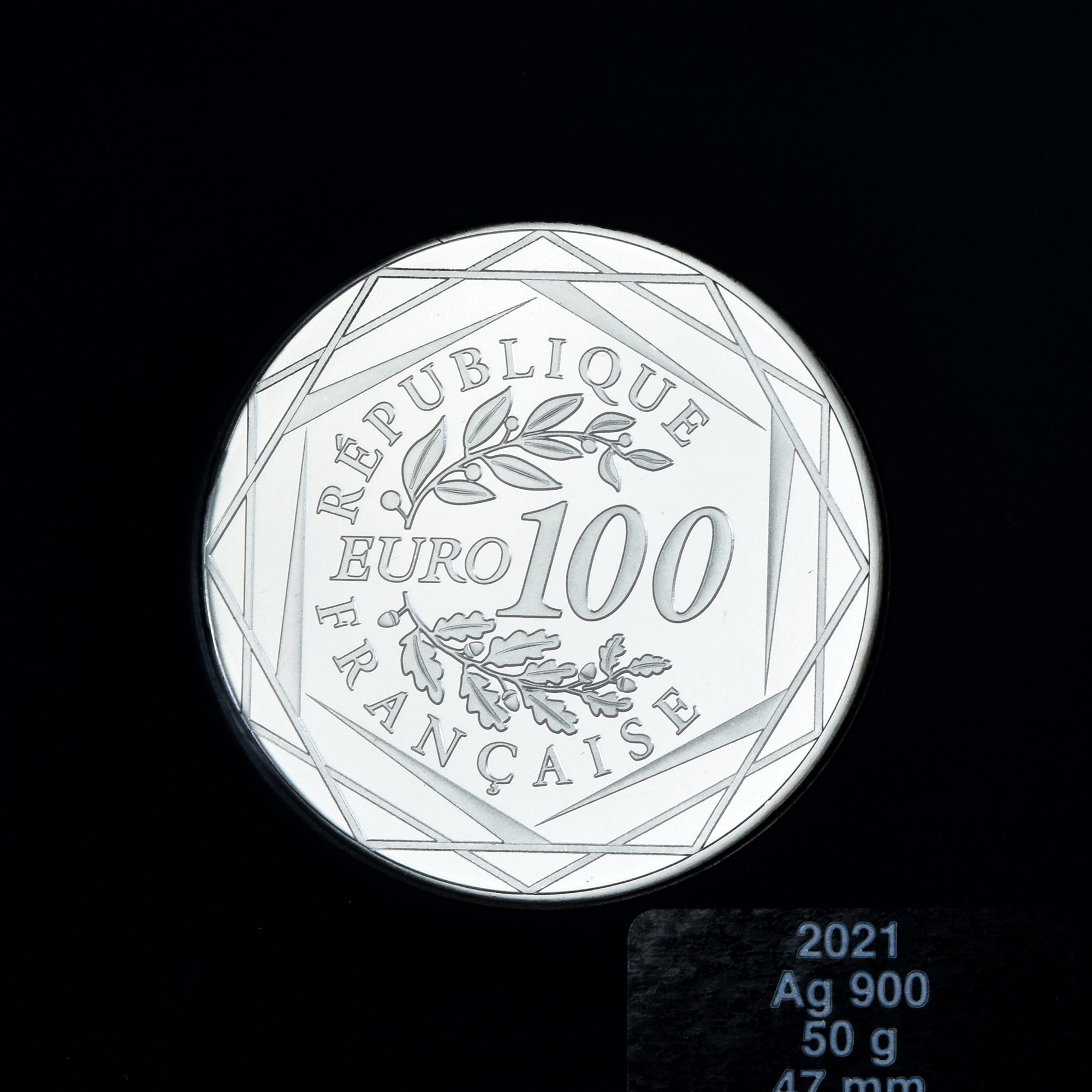 France, Jean de la Fontaine, 100 Euro, 2021, Paris, FDC, Argent