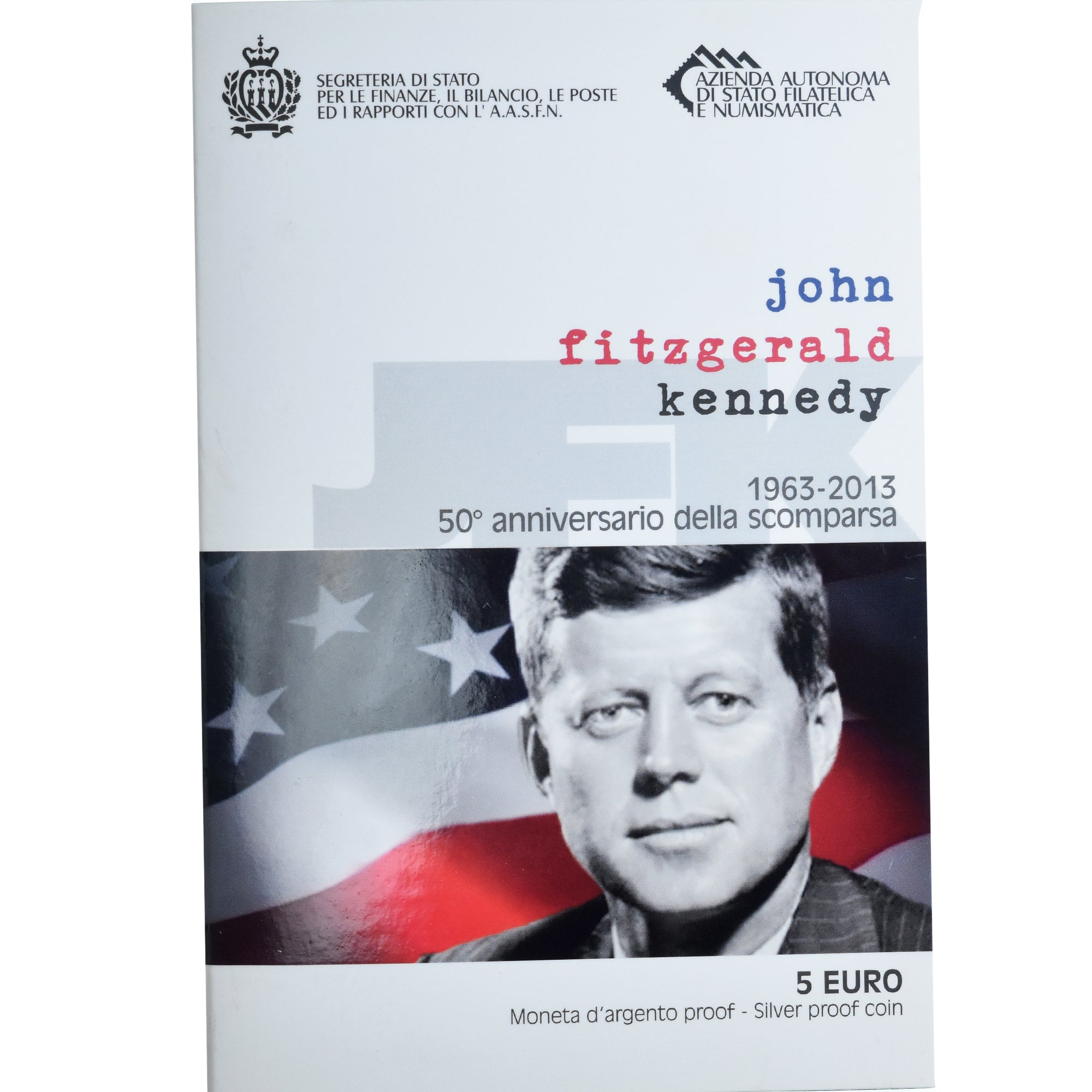 San Marino, 5 Euro, 2013, Rome, 50th Anniversary of Kennedy, MS(65-70), Silver
