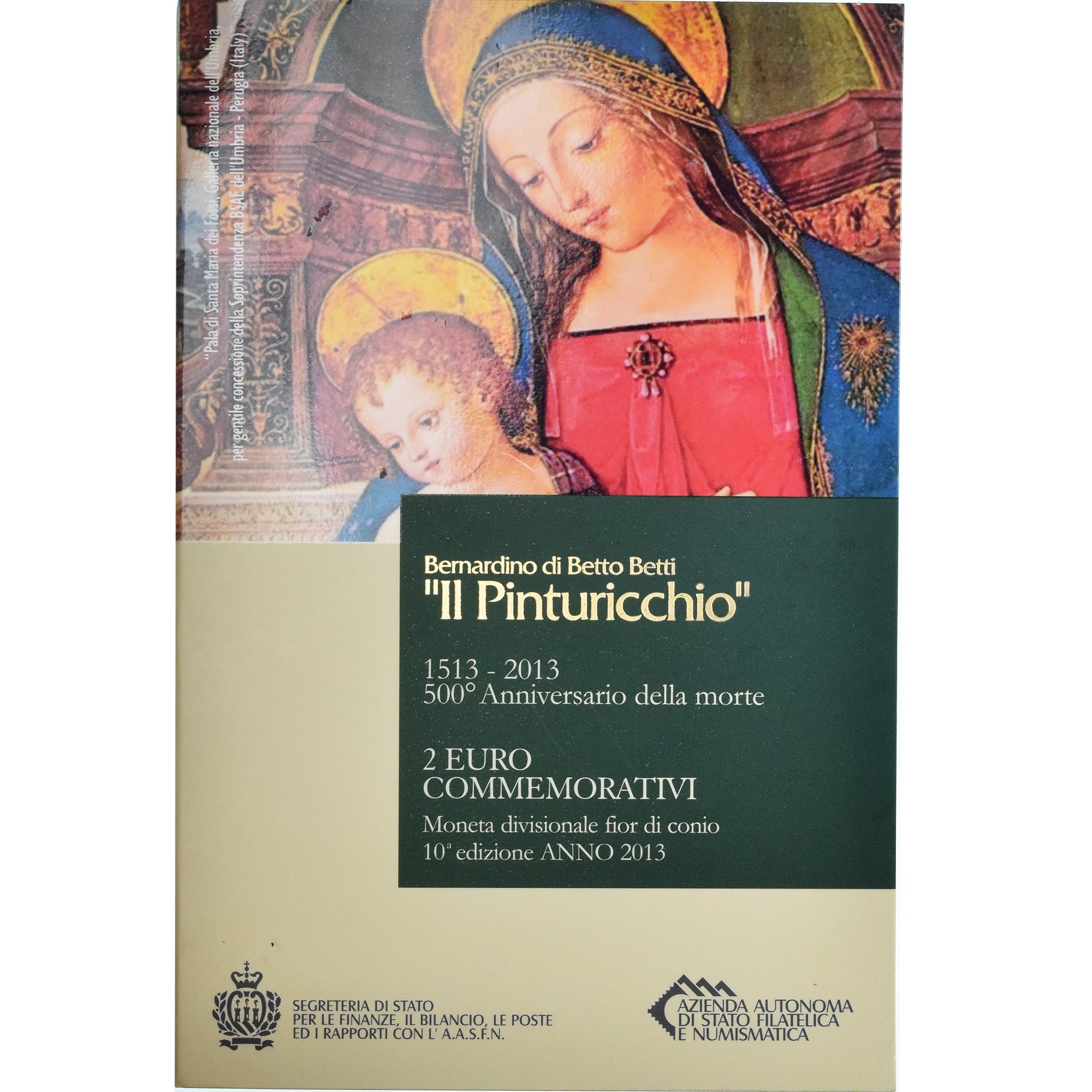 San Marino, 2 Euro, 2013, Rome, Pinturicchio 500 th Anniversario della